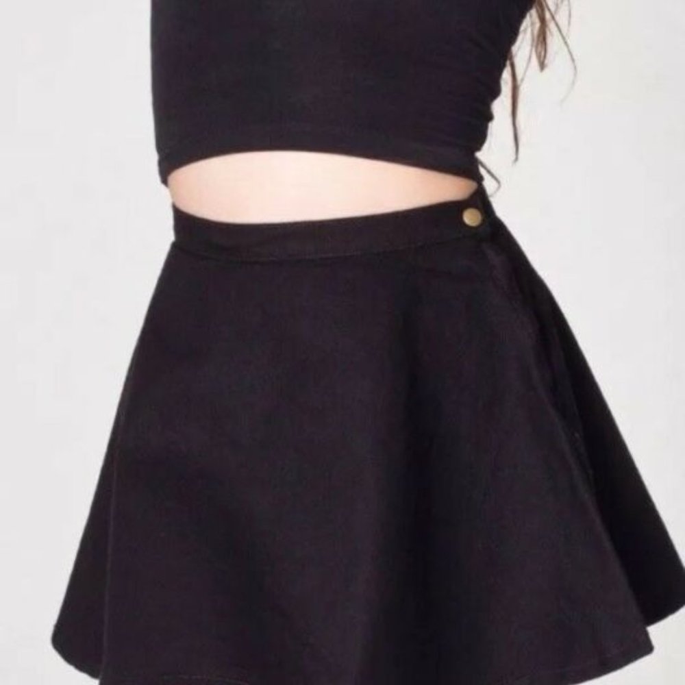 American Apparel Black Denim Circle Skirt